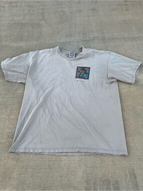 Vintage Yacht Club Aruba Palm Graphic T-Shirt - Light Gray size XL